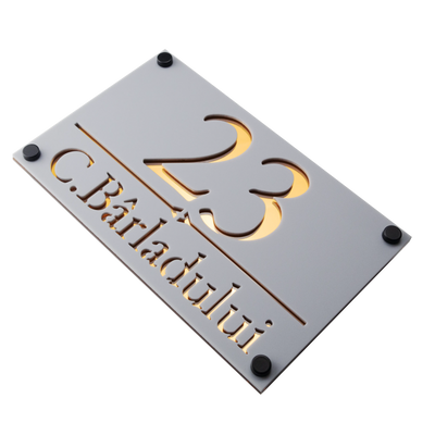 Numar de casa Imperial 25x15cm – Gri/Amber Oglinda