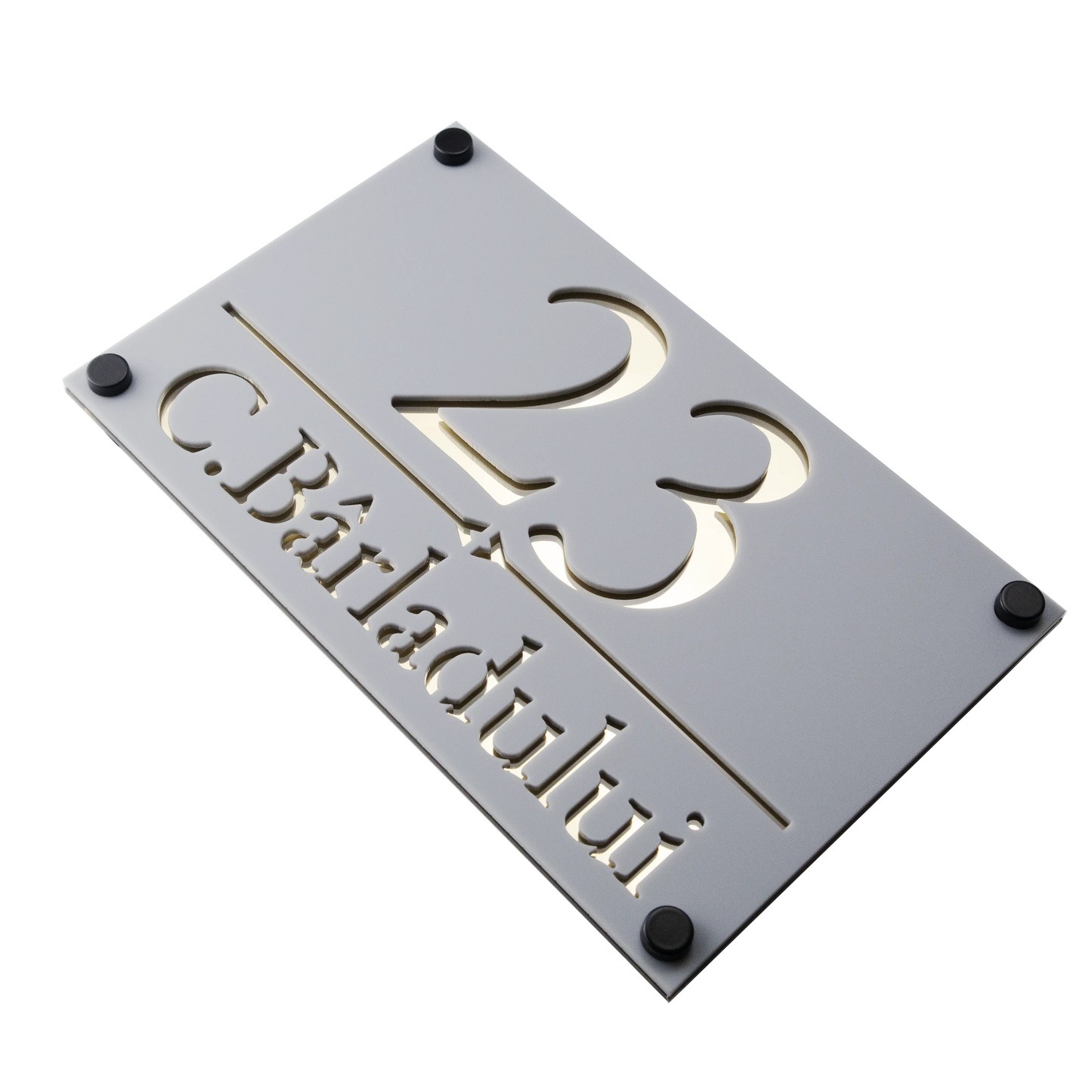 Numar de casa Imperial 25x15cm – Gri/Auriu Oglinda