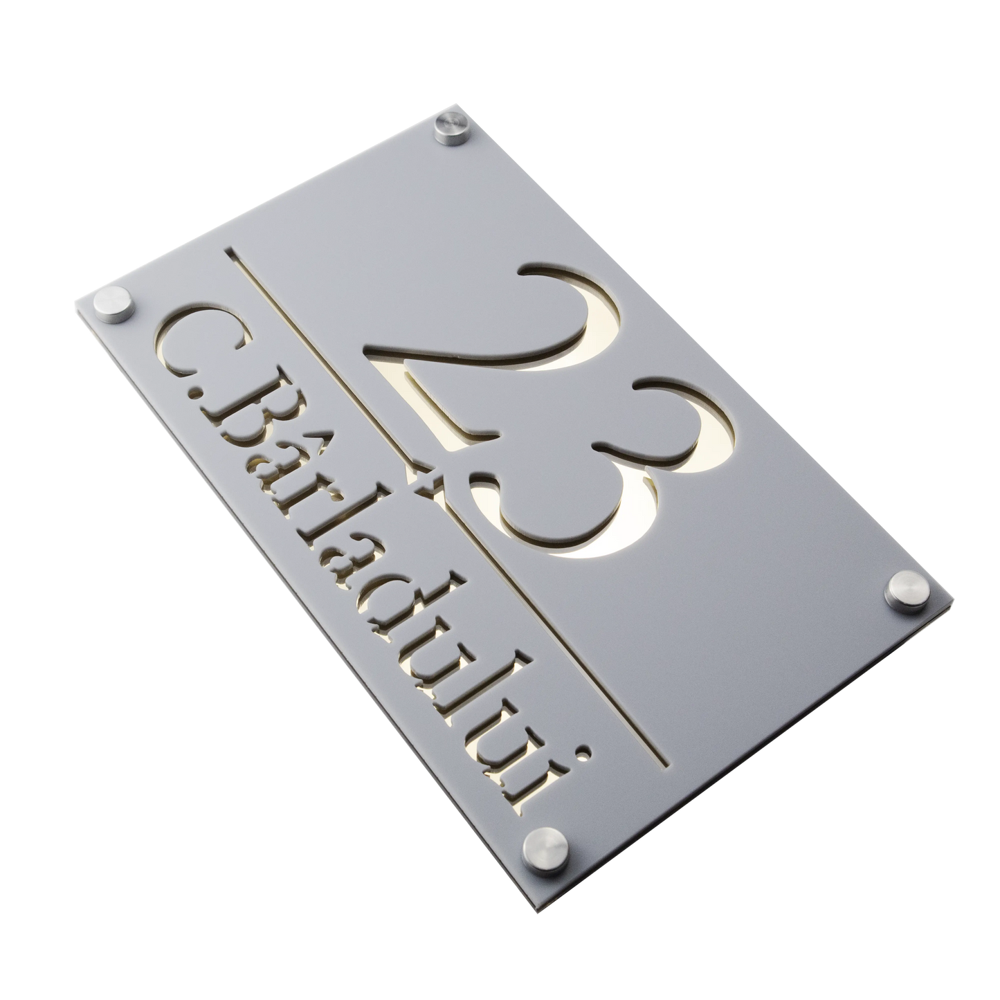 Numar de casa Imperial 25x15cm – Gri/Auriu Oglinda