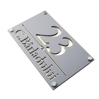 Numar de casa Imperial 25x15cm – Gri/Auriu Oglinda