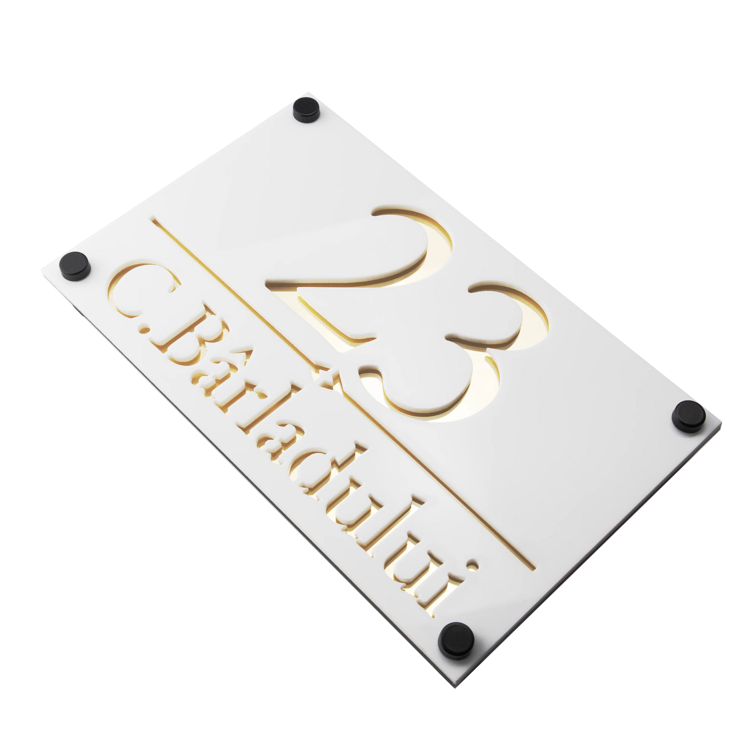 Numar de casa Imperial 25x15cm – Alb/Auriu Oglinda