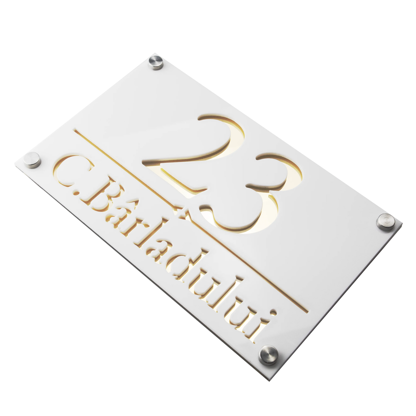 Numar de casa Imperial 25x15cm – Alb/Auriu Oglinda