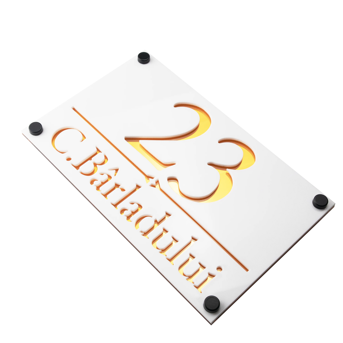 Numar de casa Imperial 25x15cm – Alb/Amber Oglinda