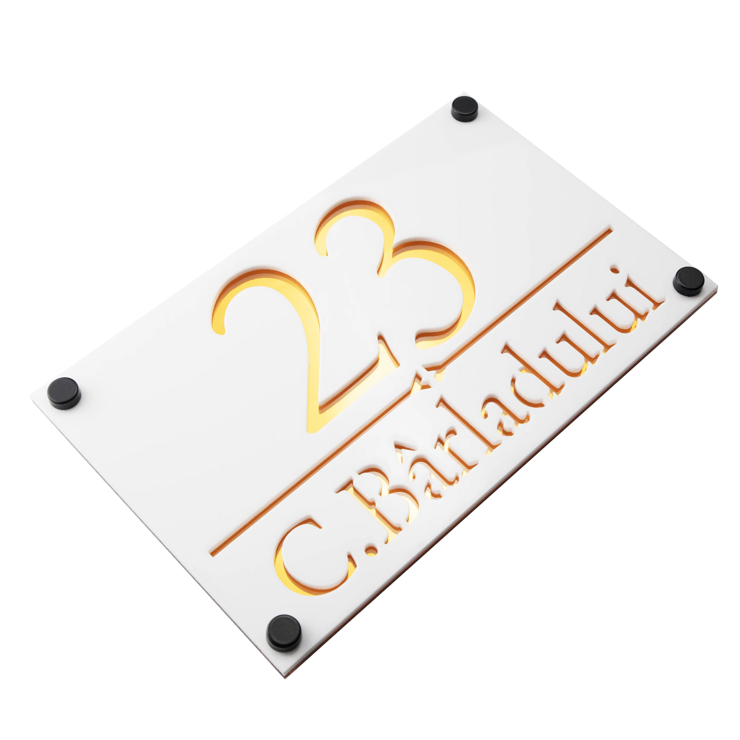 Numar de casa Imperial 25x15cm – Alb/Amber Oglinda