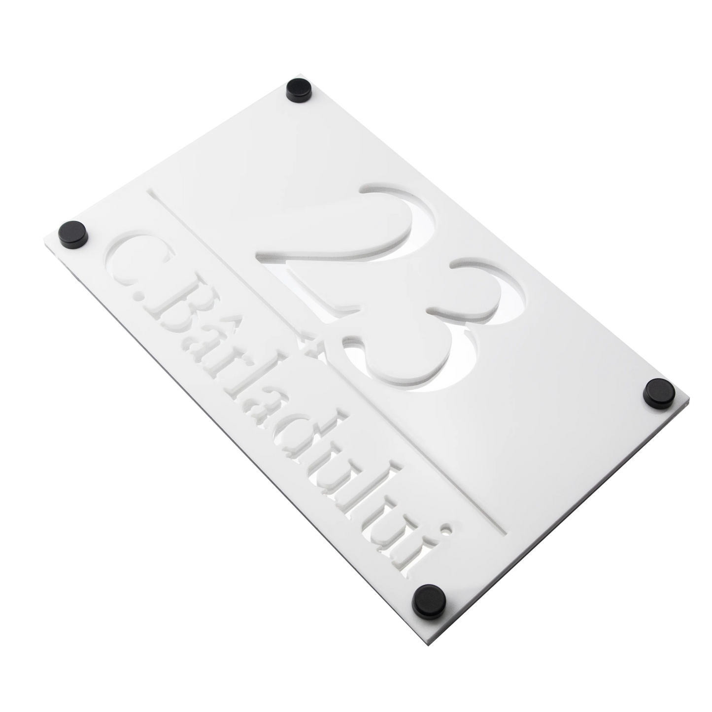 Numar de casa Imperial 25x15cm – Alb/Argintiu Oglinda