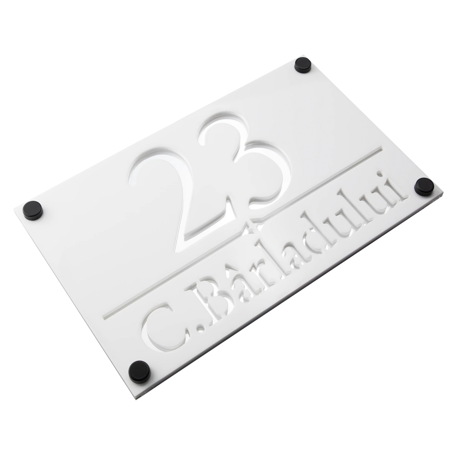 Numar de casa Imperial 25x15cm – Alb/Argintiu Oglinda