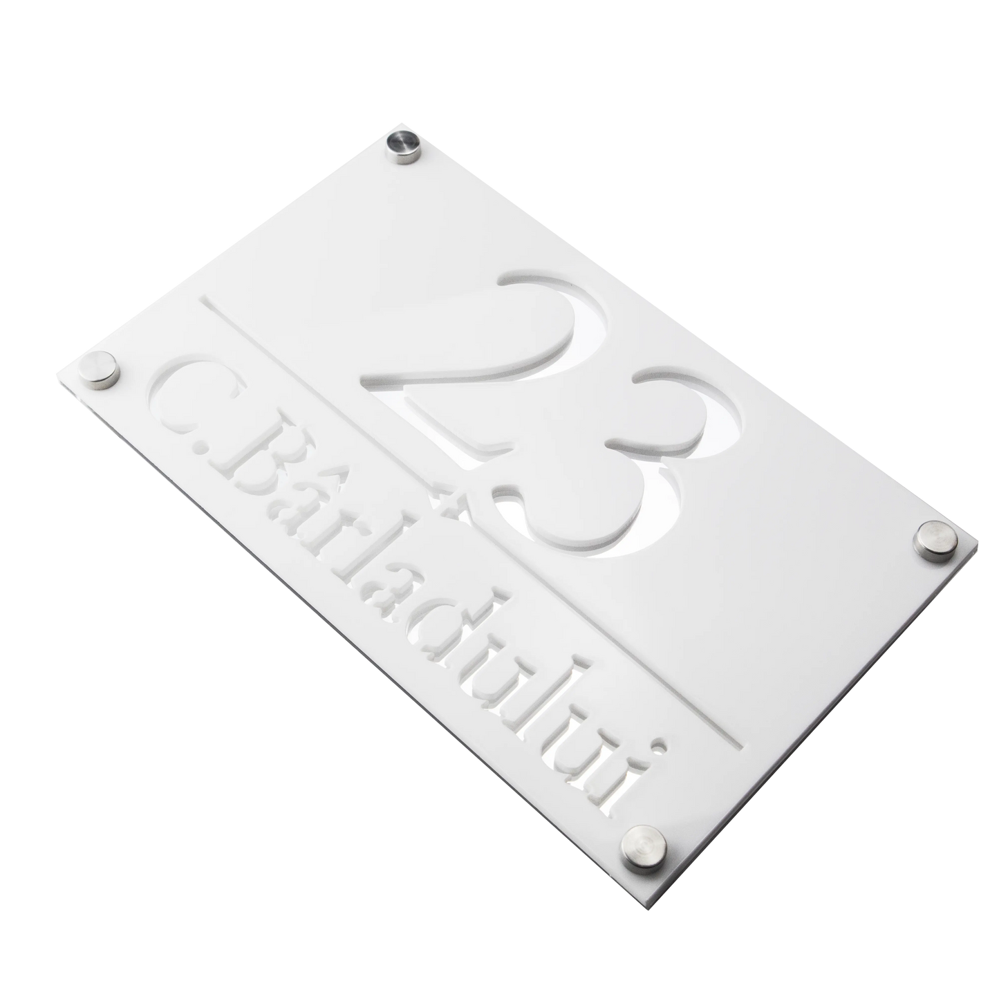 Numar de casa Imperial 25x15cm – Alb/Argintiu Oglinda