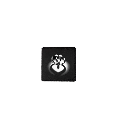Set coastere patrate din ardezie personalizate - Heart Rings