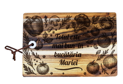 Tocator din lemn Acacia pentru branzeturi personalizat - Totul e mai bun in bucatarie