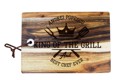 Tocator din lemn pentru branzeturi personalizat - King of the grill