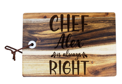 Tocator din lemn pentru branzeturi personalizat - Chef is always right