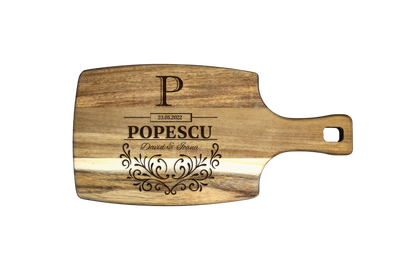Tocator Branzeturi Premium Personalizat - Nume Cuplu