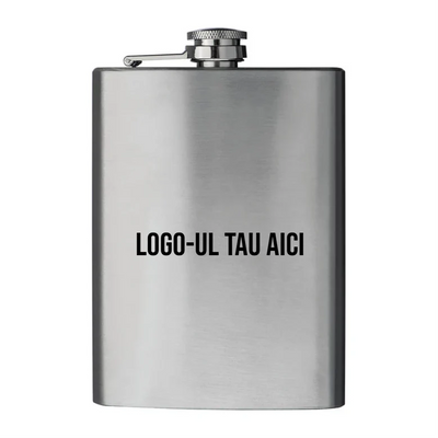 Sticla de buzunar din inox personalizata cu logo companie