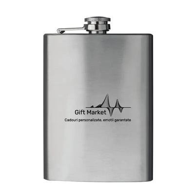 Sticla de buzunar din inox personalizata cu logo companie