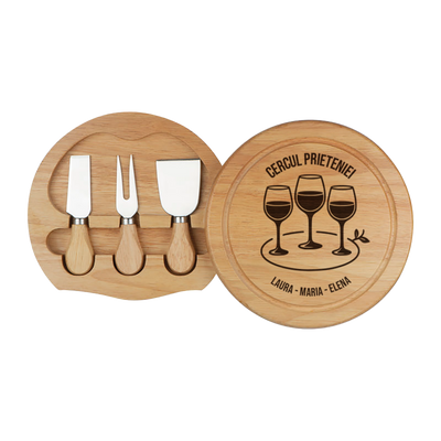 Set pentru branzeturi rotund personalizat - Cercul Prieteniei