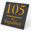 Numar de casa Imperial 16x16 - Negru/Amber Oglinda