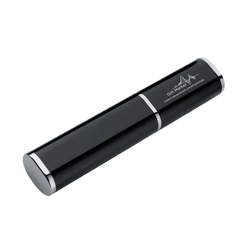 Pix metalic negru personalizat cu logo-ul companiei – Cutie cadou inclusa