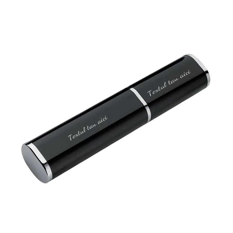 Pix metalic negru personalizat cu text – Cutie cadou inclusă